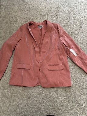 Chelsea28 Shimmery Dusty Rose Open-Front Blazer